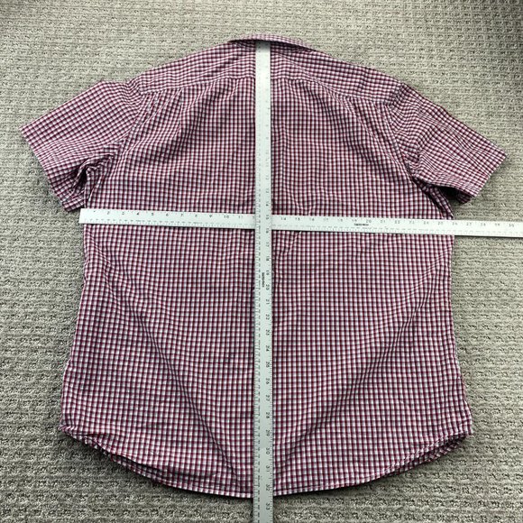 Eddie Bauer Legend Mash Shirt Men XL Red White Checkered Button Down w/ DEFECTS - Picture 8 of 12